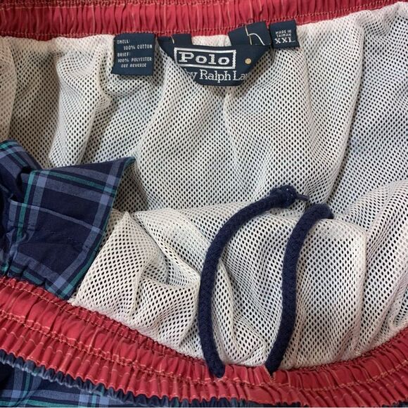 Polo by Ralph Lauren Plaid Mesh Lined Swim Trunks XXL EUC - Picture 6 of 10